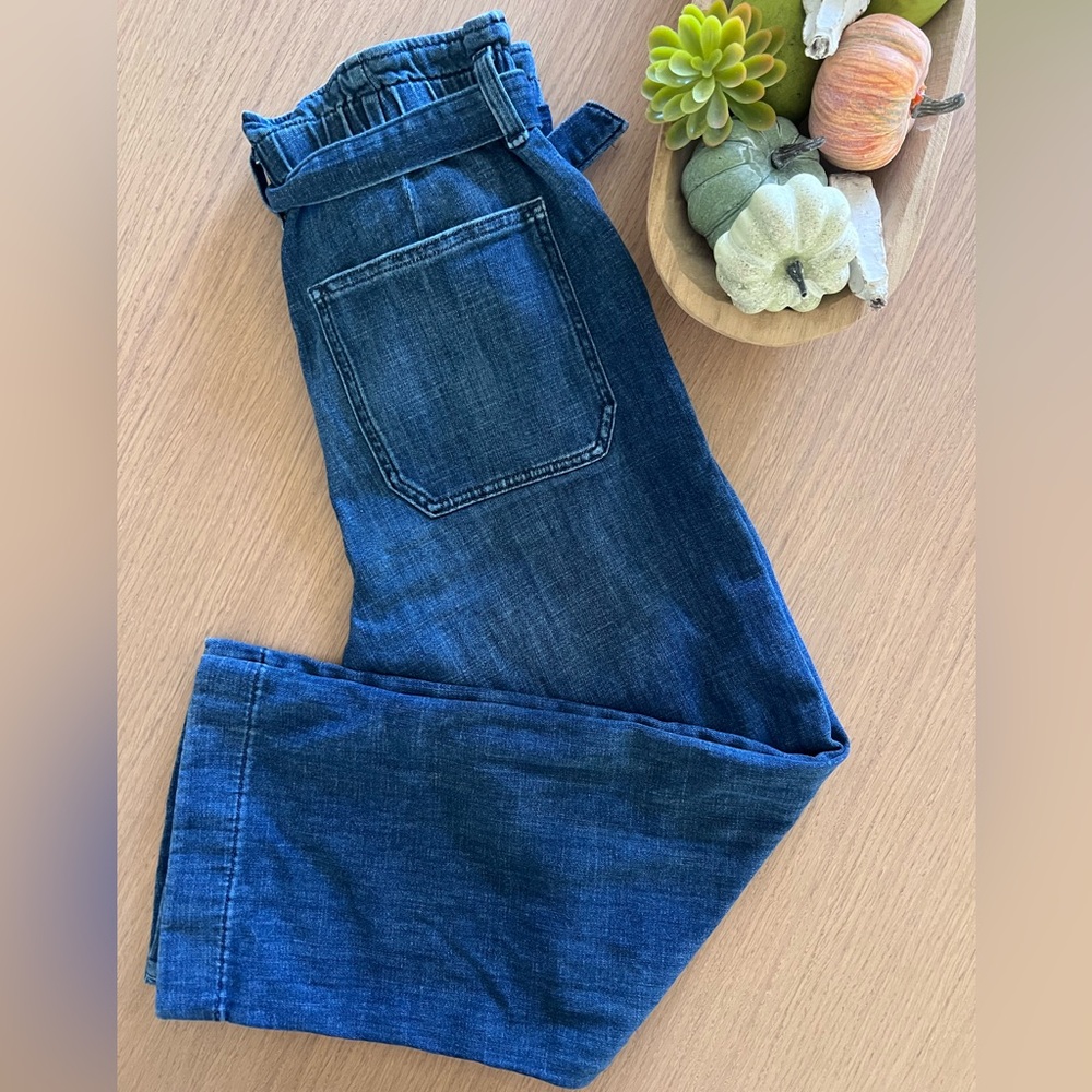 JCrew Ankle Length Wide Leg Paper Bag Wasit Jeans Size 27
